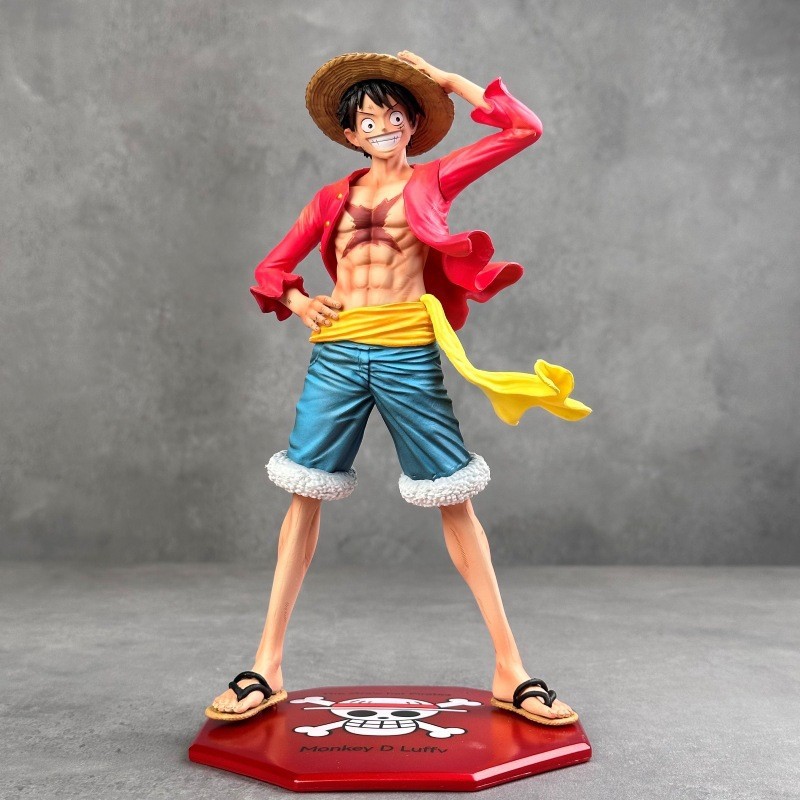 ZERO Pressed Hat Ghost Island Luffy Smiley Face Luffy หมวกฟางกลุ่มกัปตันยืนรุ่นเครื่องประดับรูป