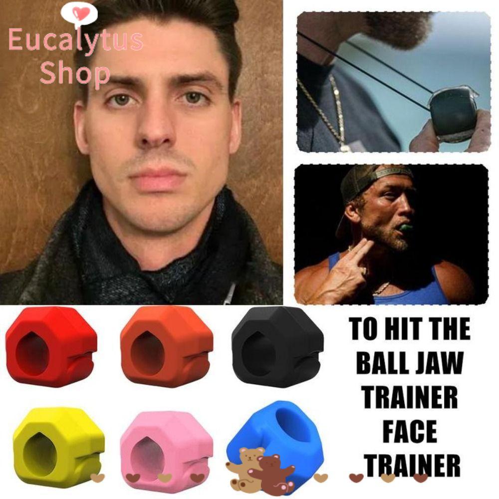 EUCALYTUSS Jawline Exerciser, Anti-stress ซิลิโคน Jaw Trainer, Exerciser Shaper Gum เม็ด BPA ฟรีลูกบ