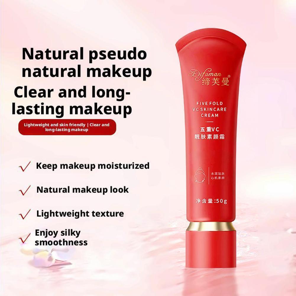美亚✨☆Vc Five Fold Lazy Cream Bb Cream Brightening Moisturizing 50g ครีม Up Tone C7t2