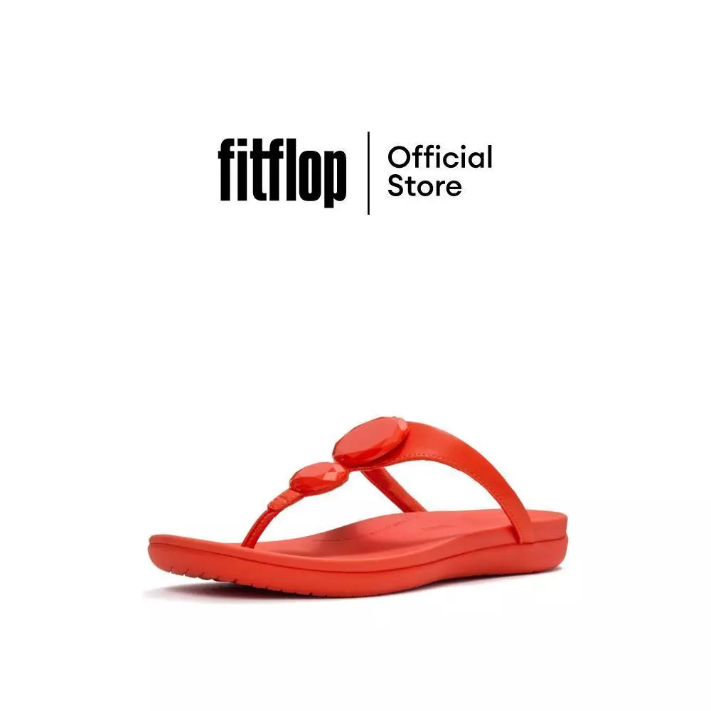 FITFLOP SOLAY GLOSSY-DISC T/P รองเท้าแตะแบบหูหนีบผู้หญิง รุ่น A5W-D49 สี CHERRY TOMATO