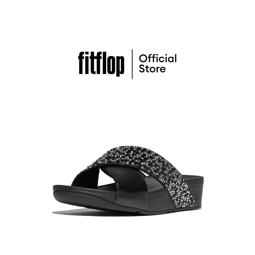 FITFLOP LULU CRYSTAL-MIX M/CROSS S รองเท้าแตะผู้หญิง รุ่น JE2-090 สี BLACK