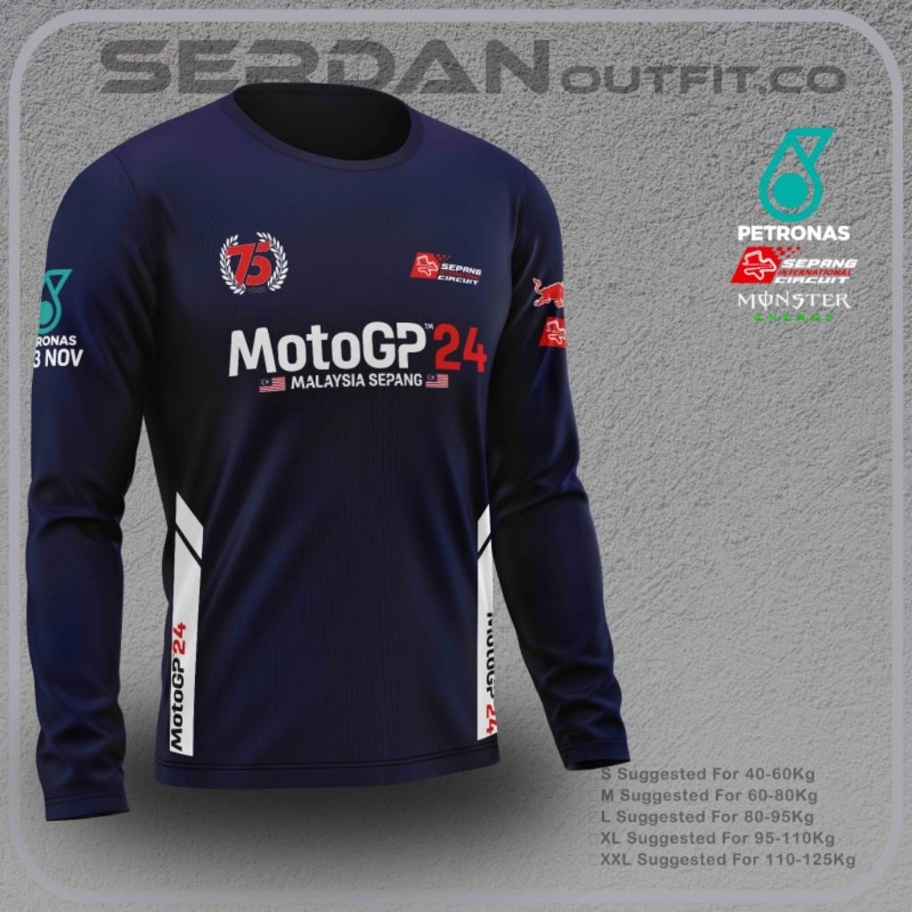 Baju Ride MOTOGP24 Unisex ไมโครไฟเบอร์พรีเมี่ยมแห้งเร็วผ้าพันคอกลางแจ้งS-5XL