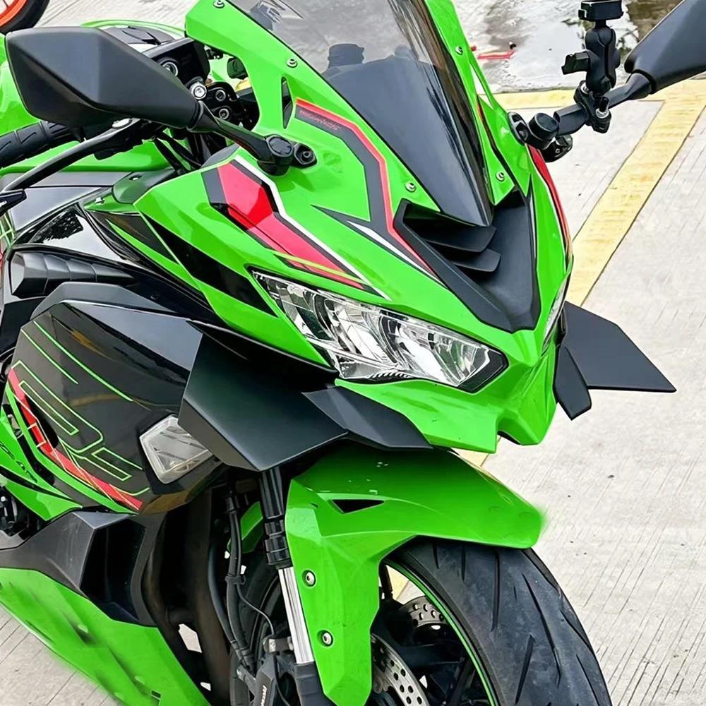 A-ชุดแต่งปีกแอโรไดนามิกสำหรับรถมอเตอร์ไซค์ Kawasaki zx4r zx-25r รุ่นใหม่ zx-4rr ชุดแต่งปีกข้าง ปีกติ