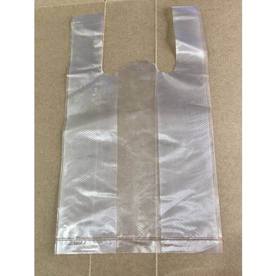 1กก. ️NORMAL GREASE BAG - WHITE SPIRED - 2-HANDED BAG, NILON FOOD BAG