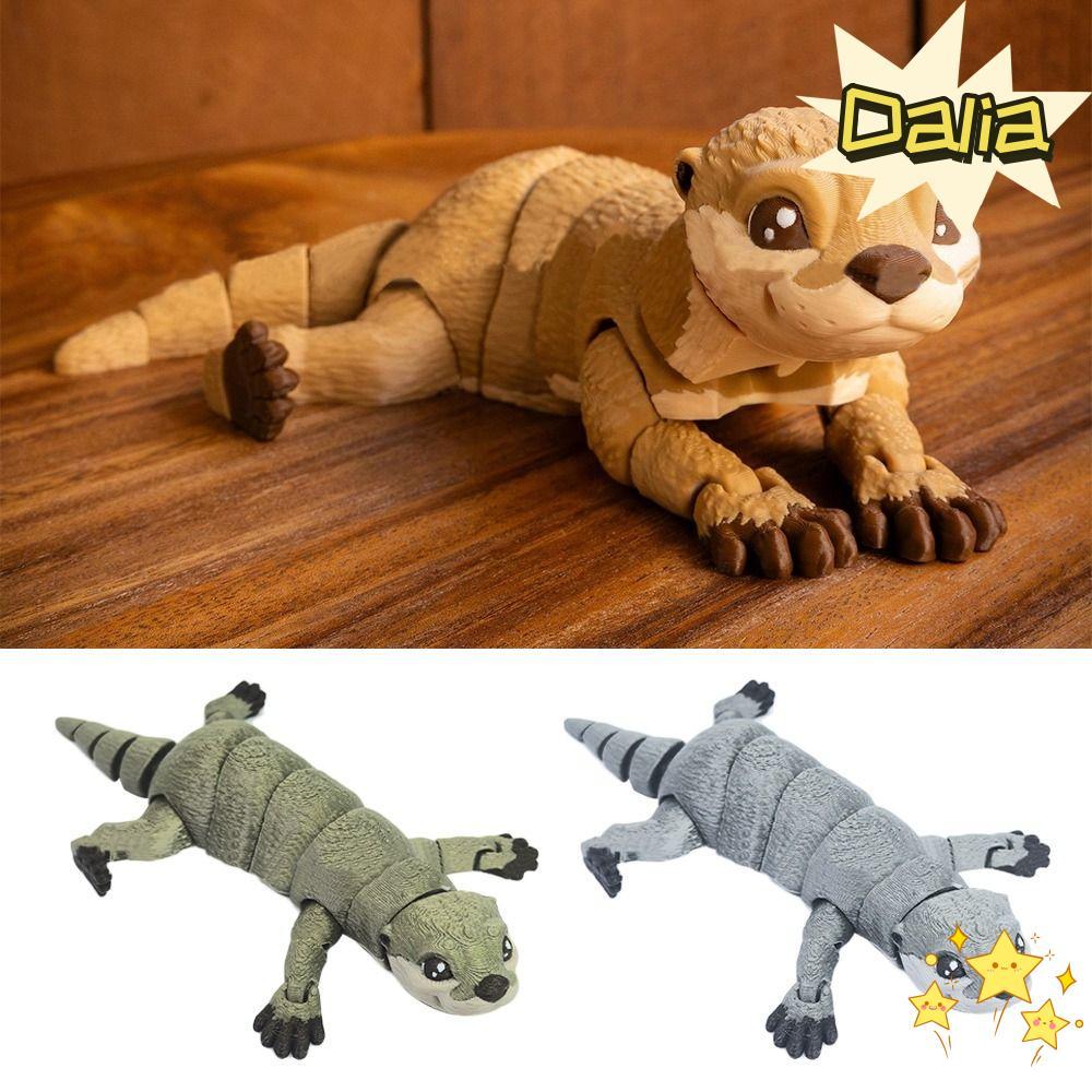 DALIA Otter Action ตุ๊กตา, สีทึบพิมพ์ Otter ของเล่น, น่ารัก Movable PLA หลายข้อต่อ Mini Otter ตุ๊กตา