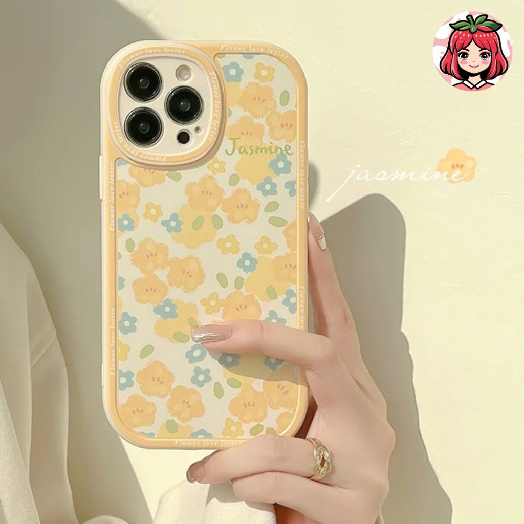 เคส Round Eye Jasmine Flowers สําหรับ iphone 7 plus x xr 11 12 13 pro max (5)