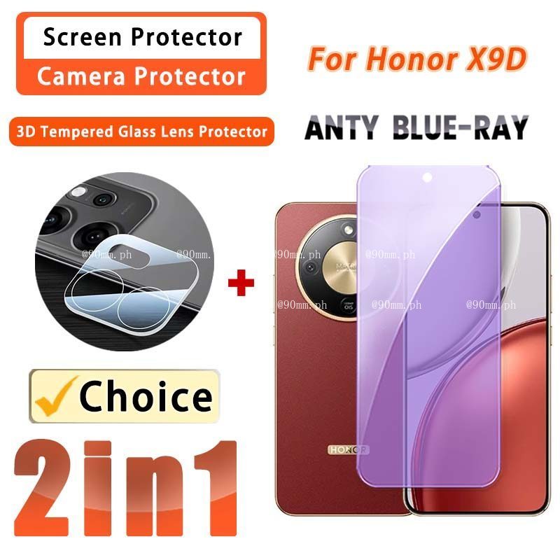 Anti Blue 2 IN 1 ฟิล์ม Honor X9D 5G ฟิล์มกระจกนิรภัยสําหรับ Honor X9D X9C สมาร์ท X8C X8B X8A X7A X7C
