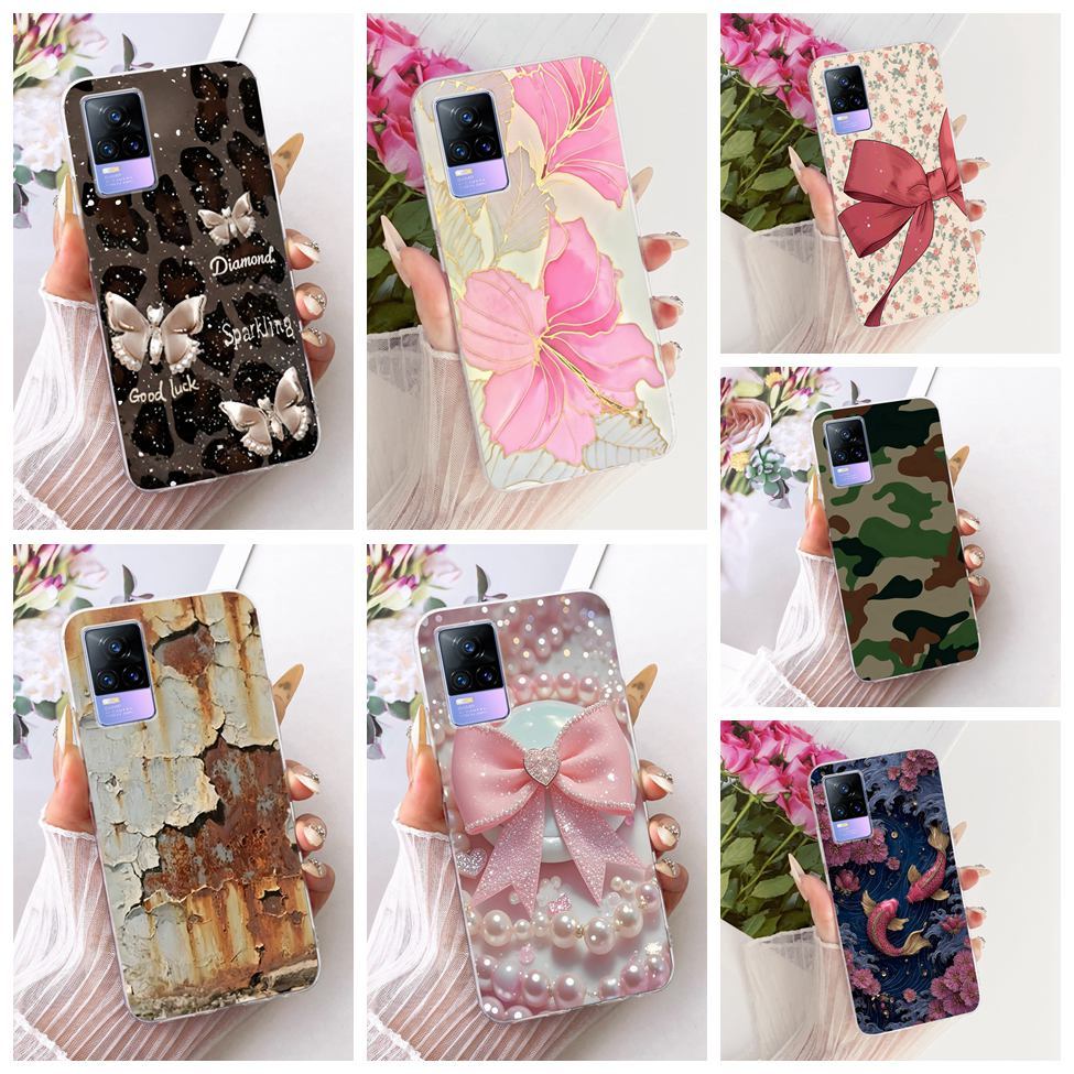 สําหรับ Vivo Y73 V2059 V2146 V2212 V2168 สําหรับ Vivo Y73 ปลอกโปร่งใสน่ารักหรูหราดอกไม้ Cool ทาสี