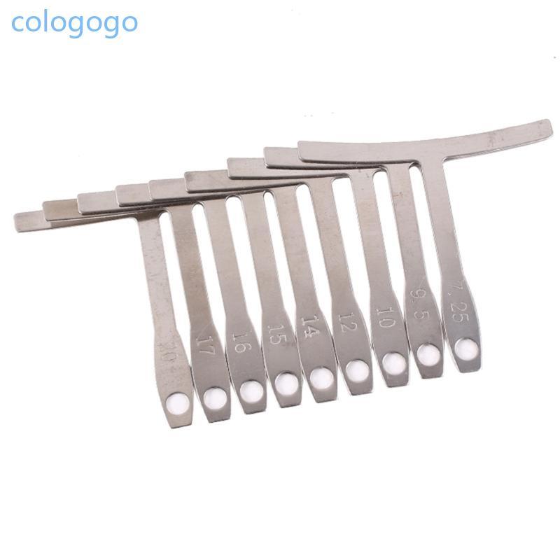 COLO 9 ชิ้น Understring Radius Gauge Universal Guitar Gauge เครื่องมือไม้บรรทัดใช้งานง่าย