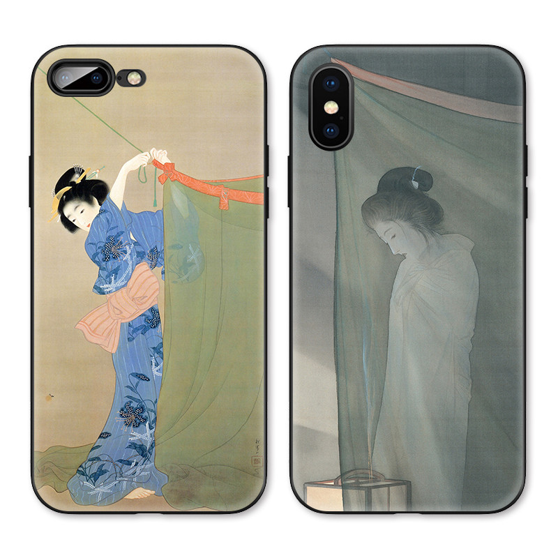 ญี่ปุ่น Cool Beauty ภาพ Ukiyo-e ภาพประกอบเหมาะสําหรับ iPhone XS Max Apple 17/16 Soft Case 15pro Shoc
