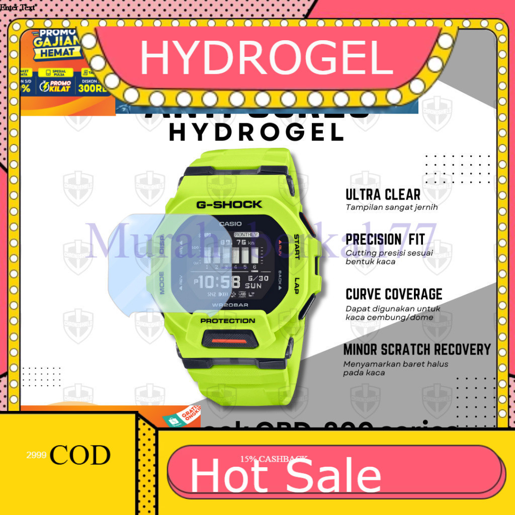 HYDROGEL ไฮโดรเจลป้องกันรอยขีดข่วนสําหรับ Casio G-Shock GBD200 Gshock GBD 200