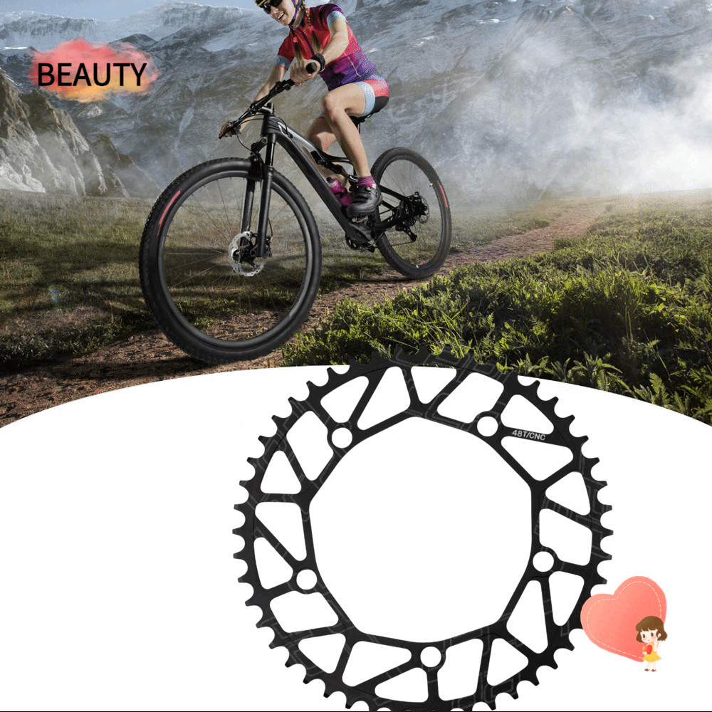 BEAUTY Bike Crank Chainring, 130BCD 48T Bicycle Chainring, ทนทานประสิทธิภาพสูงน้ําหนักเบา Single Dis