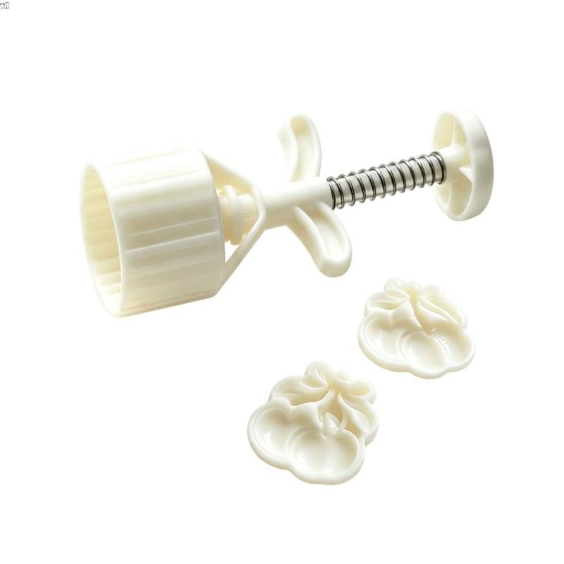 TG Pastry Press เครื่องมือ 2 ช่องแทรกที่ถอดออกได้พลาสติก Dough Shaper สําหรับ Holiday Treat ทําเบเกอ
