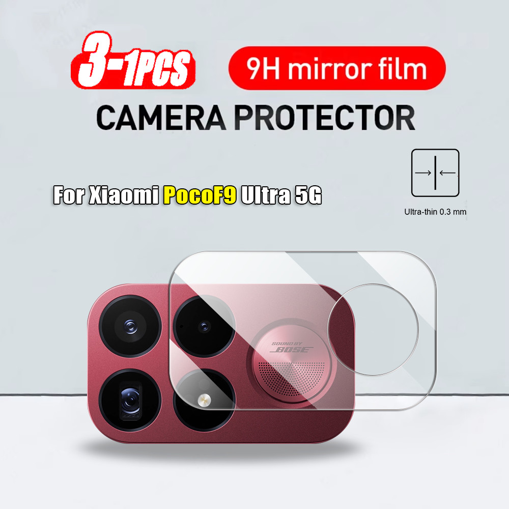 1-3 ชิ้นกล้องฟิล์มกระจกนิรภัยสําหรับ Xiaomi Poco F9 F8 Ultra Pro PocoF9 F9Ultra 5G 3D แบบบูรณาการโปร่งใสเลนส์ Protector Full Coverage ป้องกันกระจกเลนส์ฟิล์ม