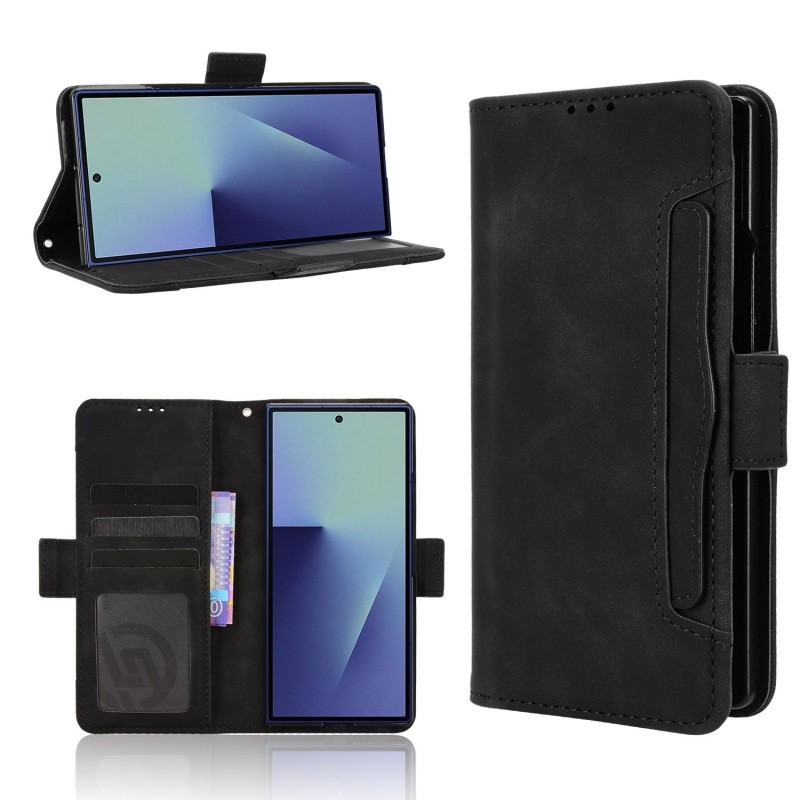 สําหรับ Samsung Galaxy Z พับ 8 Ultra Premium กระเป๋าสตางค์หนัง Flip Multi-card slot สําหรับ Samsung 