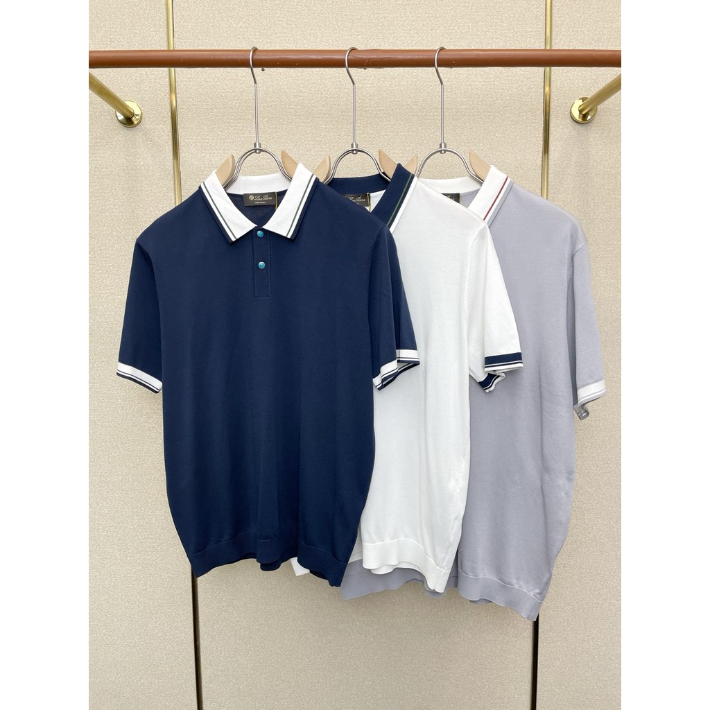 Loro Piana Loro Piana ฤดูร้อนสไตล์ใหม่เสื้อยืดแขนสั้นผู้ชายผู้หญิงคู่กีฬา Street สไตล์ใหม่รอบคอ Slim