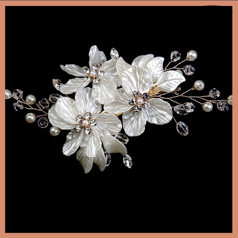 PCLUYBOY คริสตัลเพิร์ลดอกไม้คลิปผม Elegant Headwear สําหรับผู้หญิงอัญมณีเจ้าสาวงานแต่งงานอุปกรณ์เสริมผม PCLUYBOY