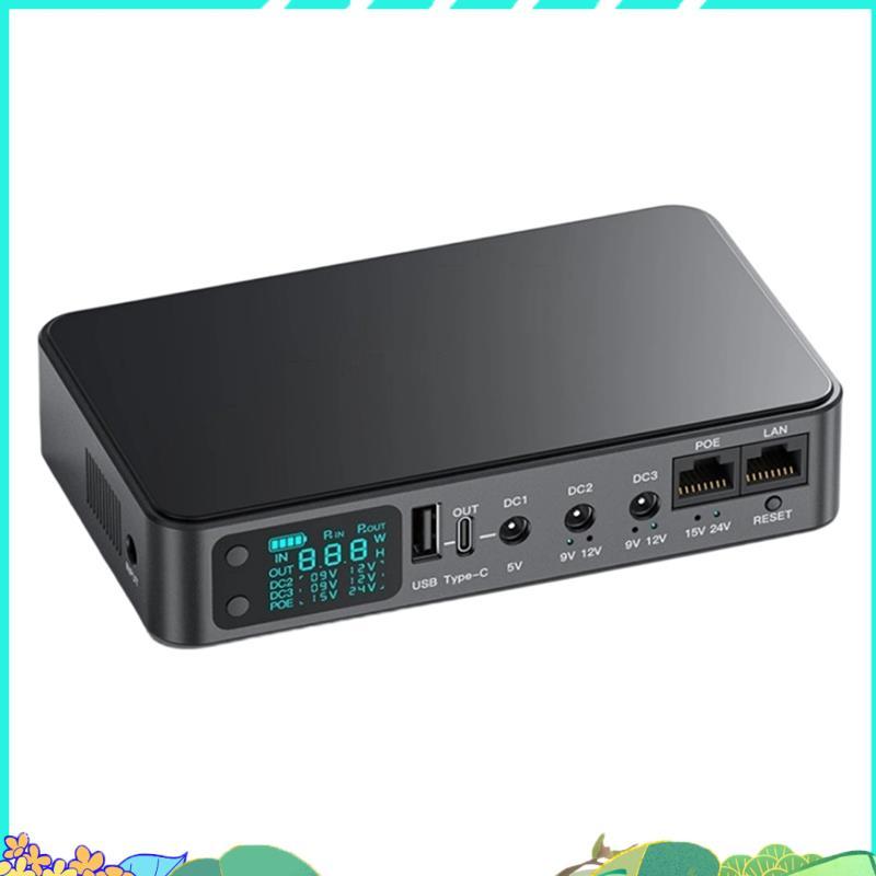 Mini UPS UPS เครื่องสํารองไฟ 18000mAh 5v 9v 12v 2A 220V Router Wifi Modem 18650 แบตเตอรี่สํารอง LCD