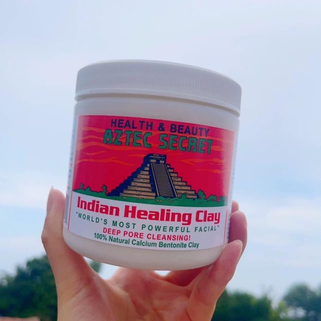 พร้อมสต็อก American Aztec Secret Indian Green Mud God Mud Mask Powder ทําความสะอาดรูขุมขนสิวสิวหัวดํ