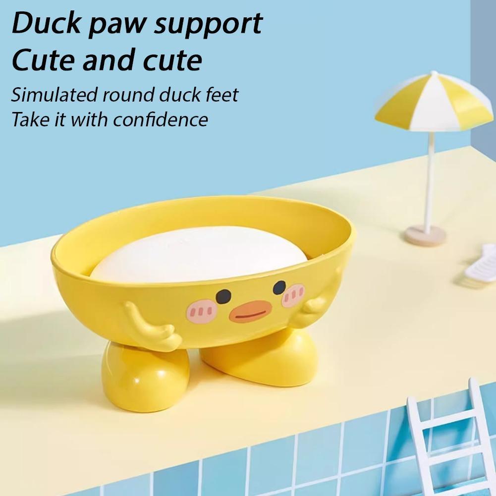 ซื้อ 1 แถม 1little Yellow Duck จานสบู่กล่องพร้อมรูระบายน้ําคอนเทนเนอร์ล้างท่อระบายน้ํา J5a3