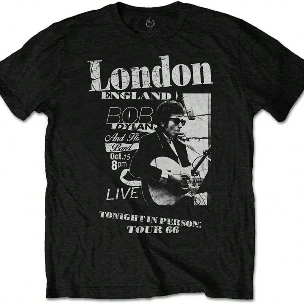 Bob Dylan เสื้อยืดผ้าฝ้ายสําหรับผู้ใหญ่ Unisex S สีดํา