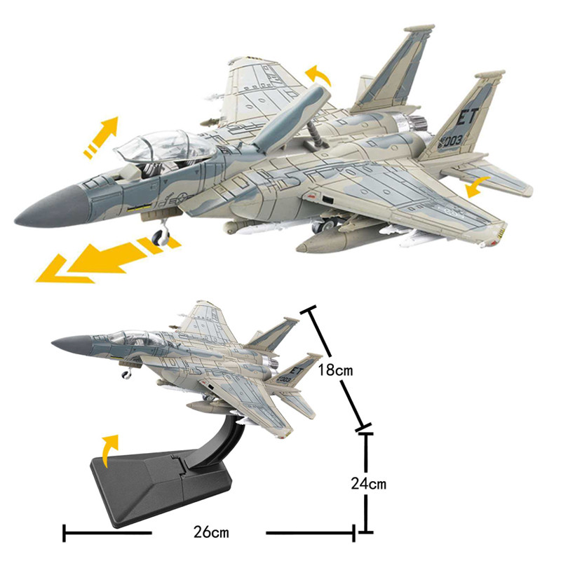 1:72 Scale F-15 Multi-Role Fighter พลาสติก Diecast เครื่องบินของเล่นเพื่อการศึกษาทหาร Fighter Jet เค