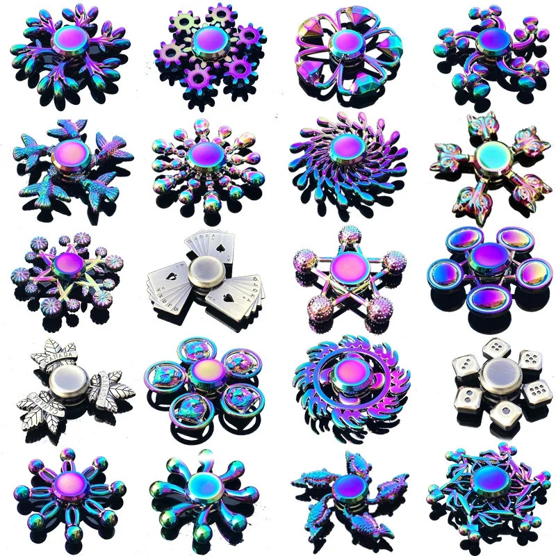 Rainbow Fidget Spinner โลหะ Spinner สีสัน Finger Spinner ความเร็วสูง Hand Spinner ของเล่นสําหรับผู้ใ