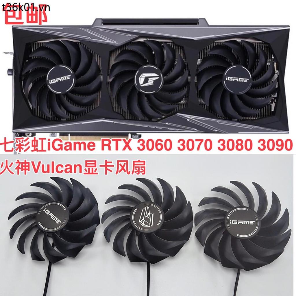 สีสายรุ้ง iGame RTX 3060 3070 3080 3090 Vulcan Vulcan กราฟิกการ์ดพัดลมทางเลือก