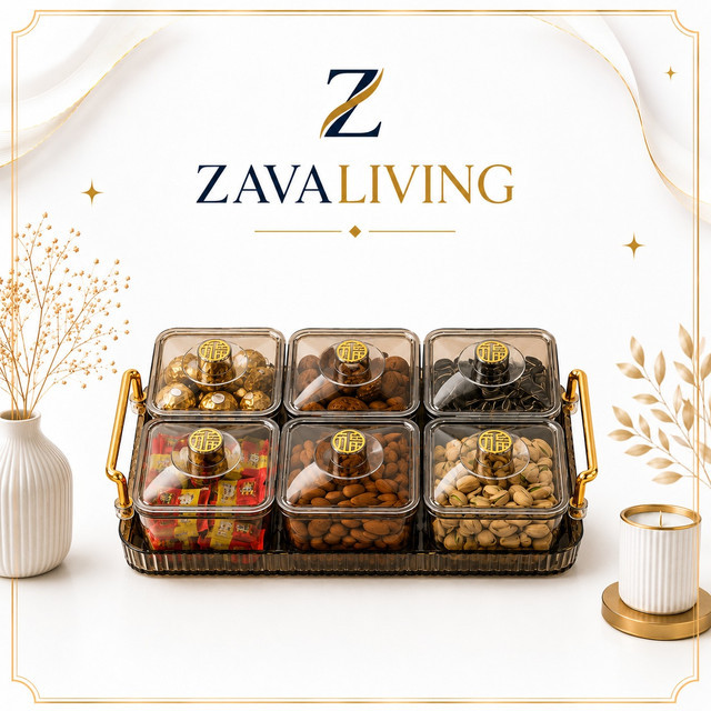 ZAVA LIVING EID JAR SNACK TRAY SNACK CAKE JAR FOOD SAGE BOX HOLIDAY JAR SET / เค้กแห้ง JAR / ลูกอมจา