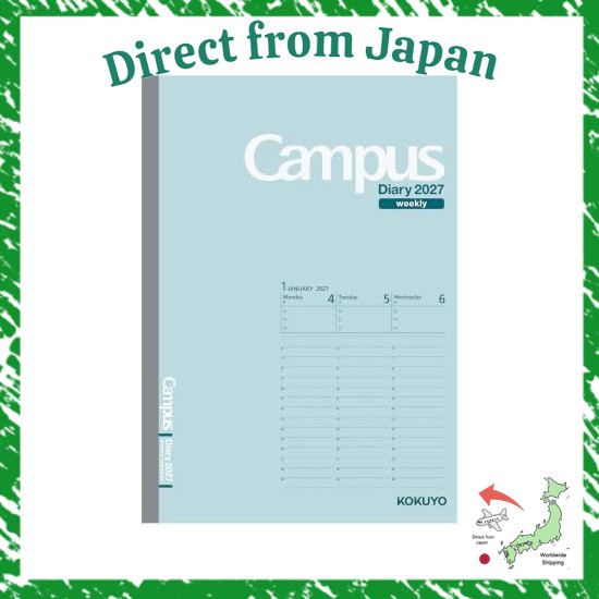 Direct From Japan Kokuyo Planner 2027 Campus Diary Weekly Vertical A5 Light Green NI-CWVLG-A5-27 Sta