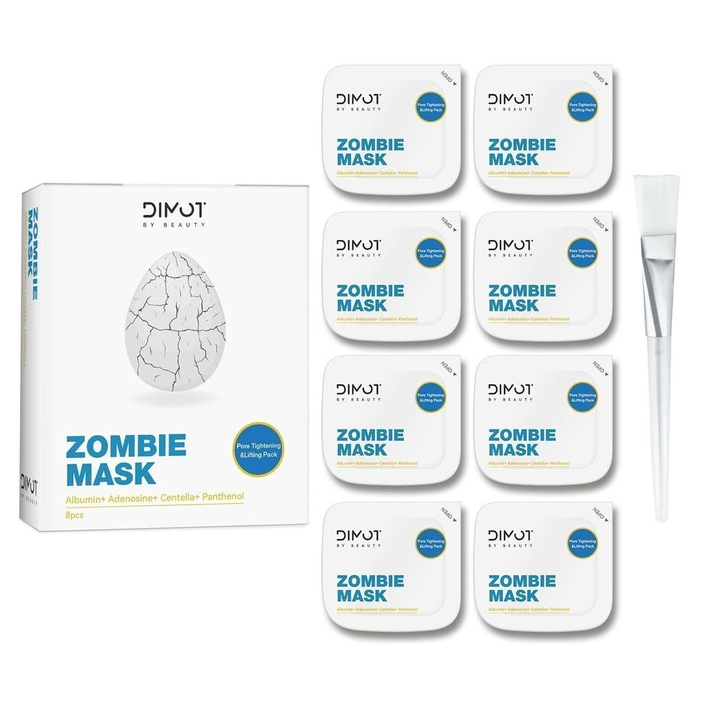 2025New Zombie Mask,Zombie Mask,Moisturizing care Pore Tightening and Lifting Deep Mud Mask(1Box8pcs
