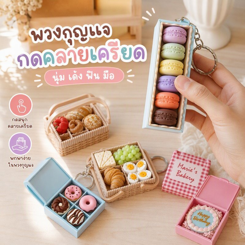 COD Clicker 3D คลิกเกอร์ โมเดลอาหารจิ๋ว สุดคิวท์ พวงกุญแจ/จี้กระเป๋า ของเล่นคลายเครียด ของเล่นเด็ก