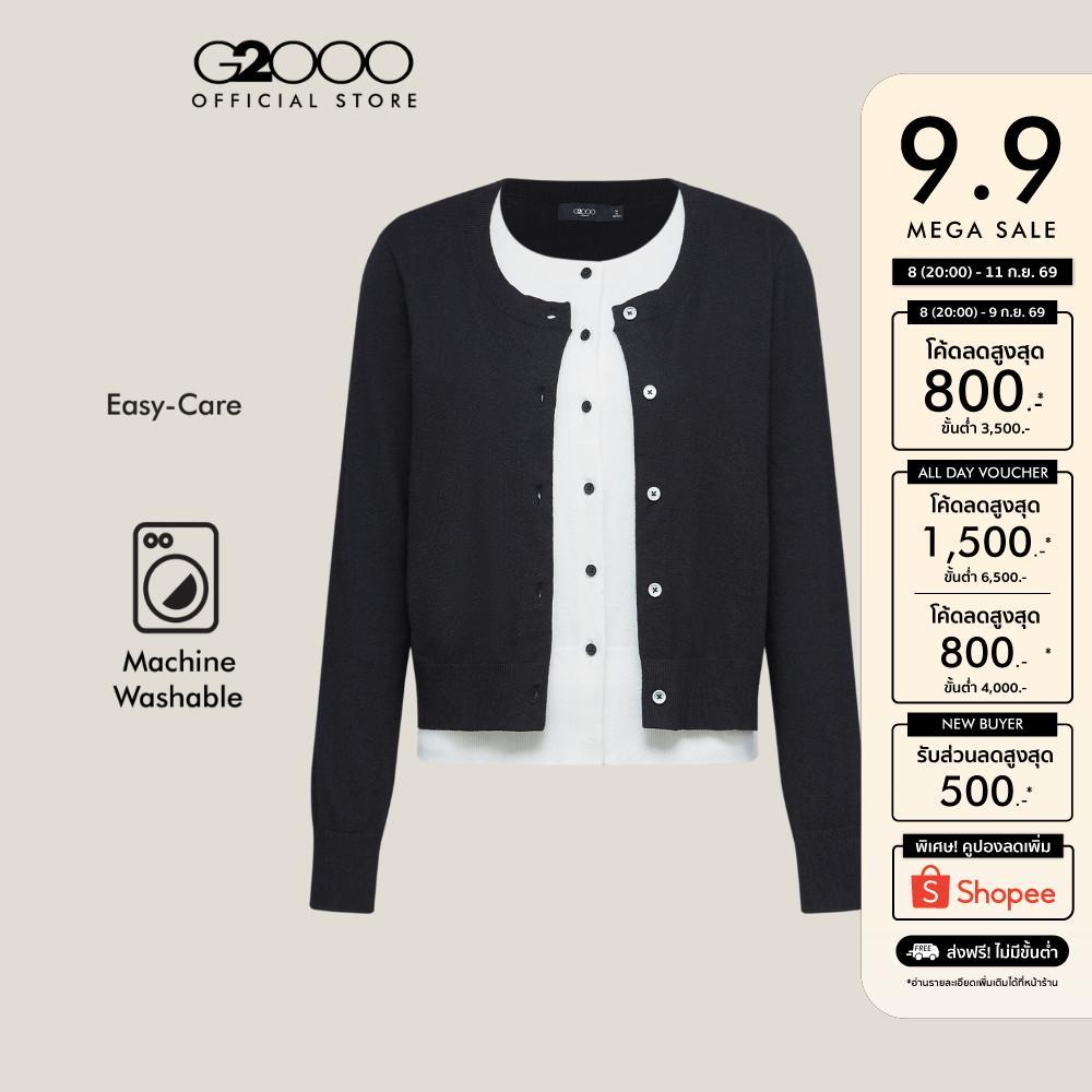 G2000 เสื้อคาร์ดิแกนสำหรับผู้หญิง Regular Fit ทรง Regular Fit รุ่น 5627630199 สีดำ