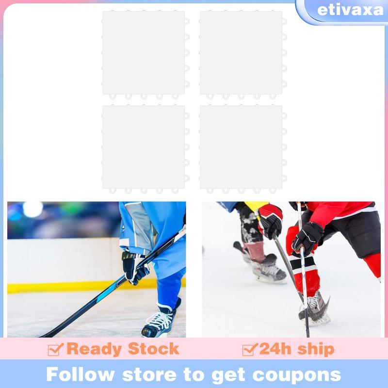[Etivaxa] 4x Ice Hockey Training Board Ice Tiles Passing 25 ซม.X 25 ซม.ในร่มกลางแจ้ง Roller Skockey 