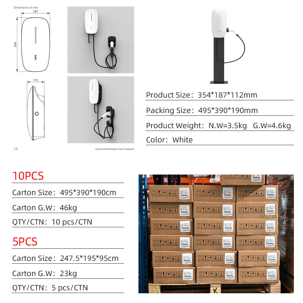 7kw AC ยุโรปมาตรฐานชาร์จ Pile ในครัวเรือนกลางแจ้งติดผนังพลังงานใหม่ Car Charger Type2 สนับสนุน OCPP