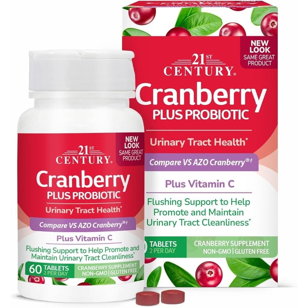 21st Century Cranberry Plus Probiotic - 60 เม็ด แพ็ค 2 ชิ้น