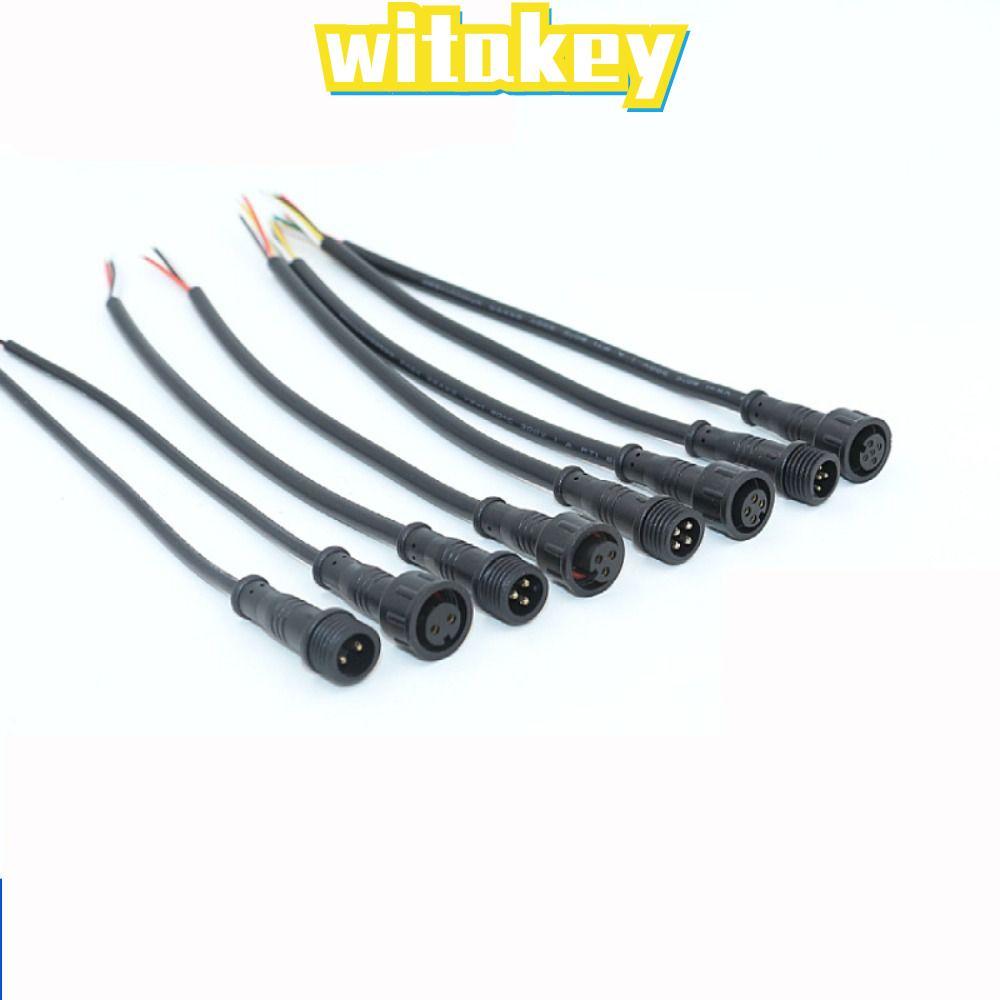 WITAKEY ชายหญิง LED Connector, 2Pin 3Pin 4Pin IP67 2Pin 3Pin 4Pin แจ็ค, LED Light Connector สายสีดํา