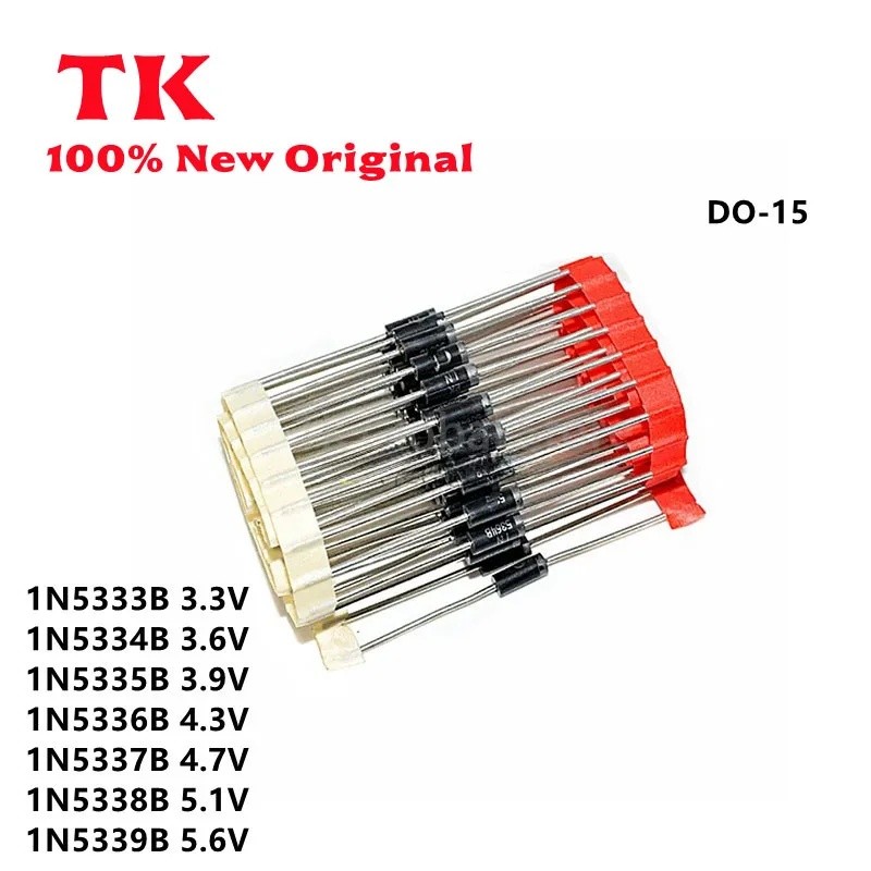 20pcs N5333B 3.3V 1N5334B 3.6V 1N5335B 3.9V 1N5336B 4.3V 1N5337B 4.7V 1N5338B 5.1V 1N5339B 5.6V ในสต