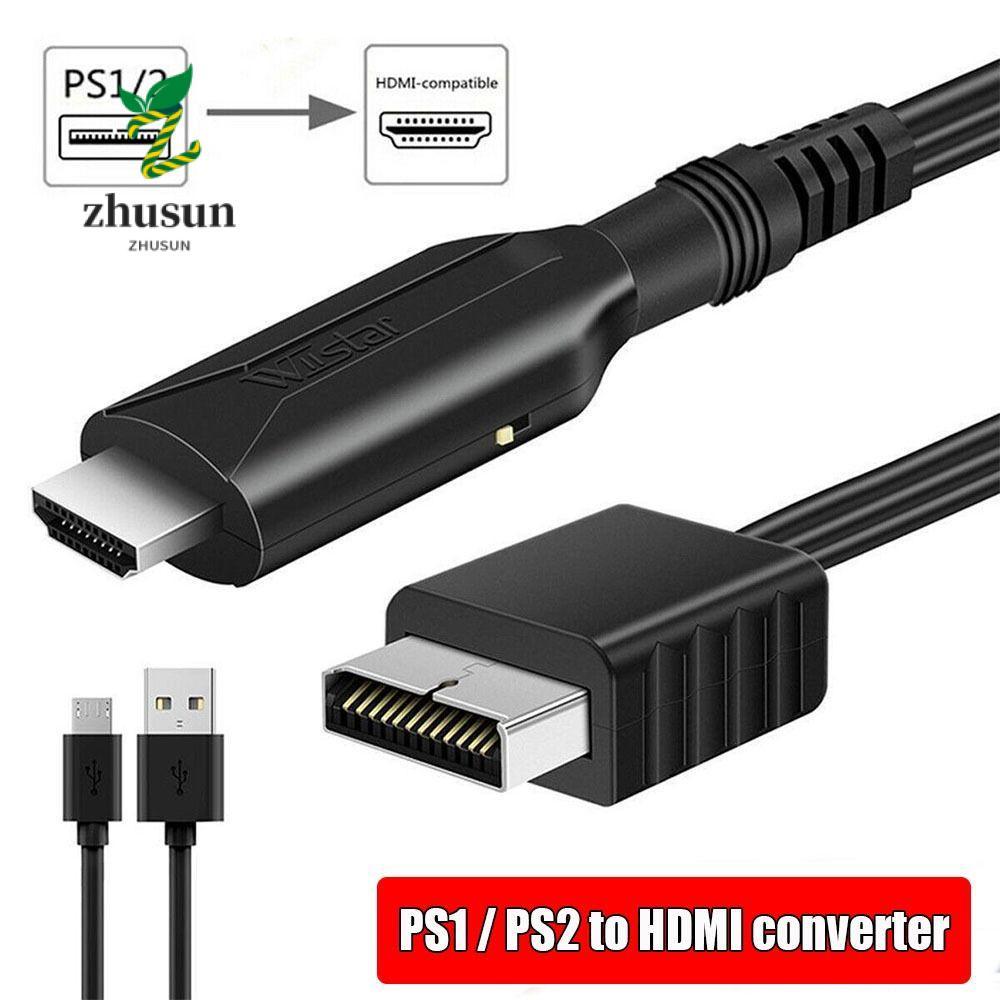 ZHUSUN Audio Video Converter Cable Full HD Full HD Cable Adapte HD Converter PS2 เป็น HDMI-compatiba