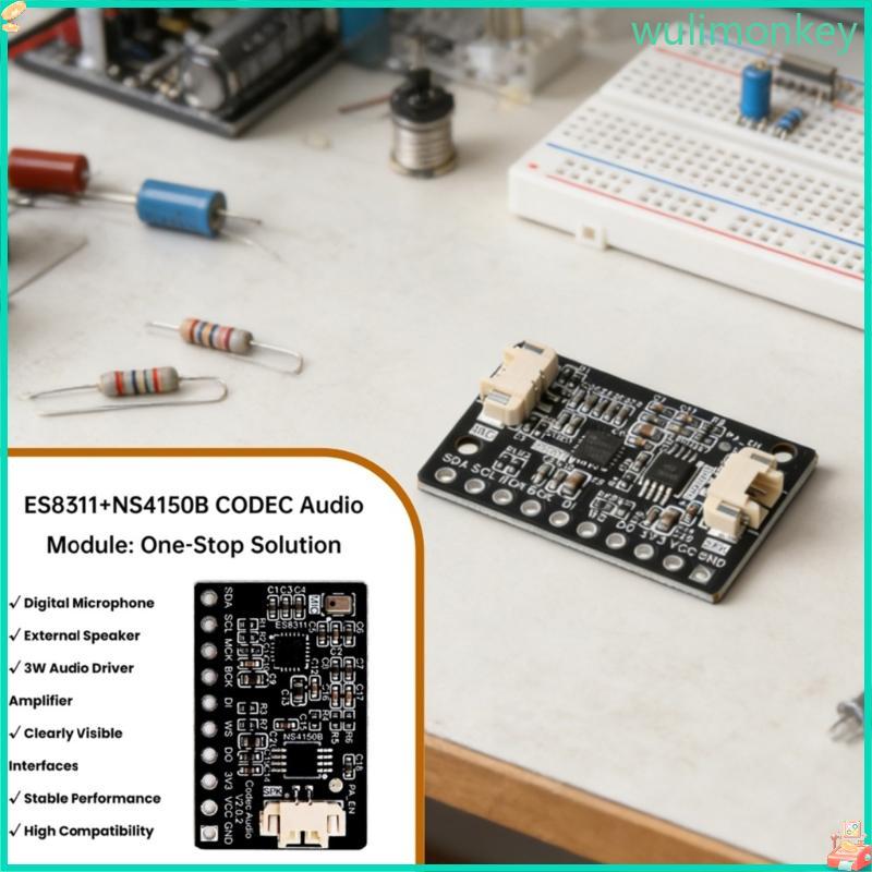 WU ES8311 NS4150B โมดูลเสียงพร้อมบอร์ดพัฒนาเครื่องขยายเสียง 3W 10Pin