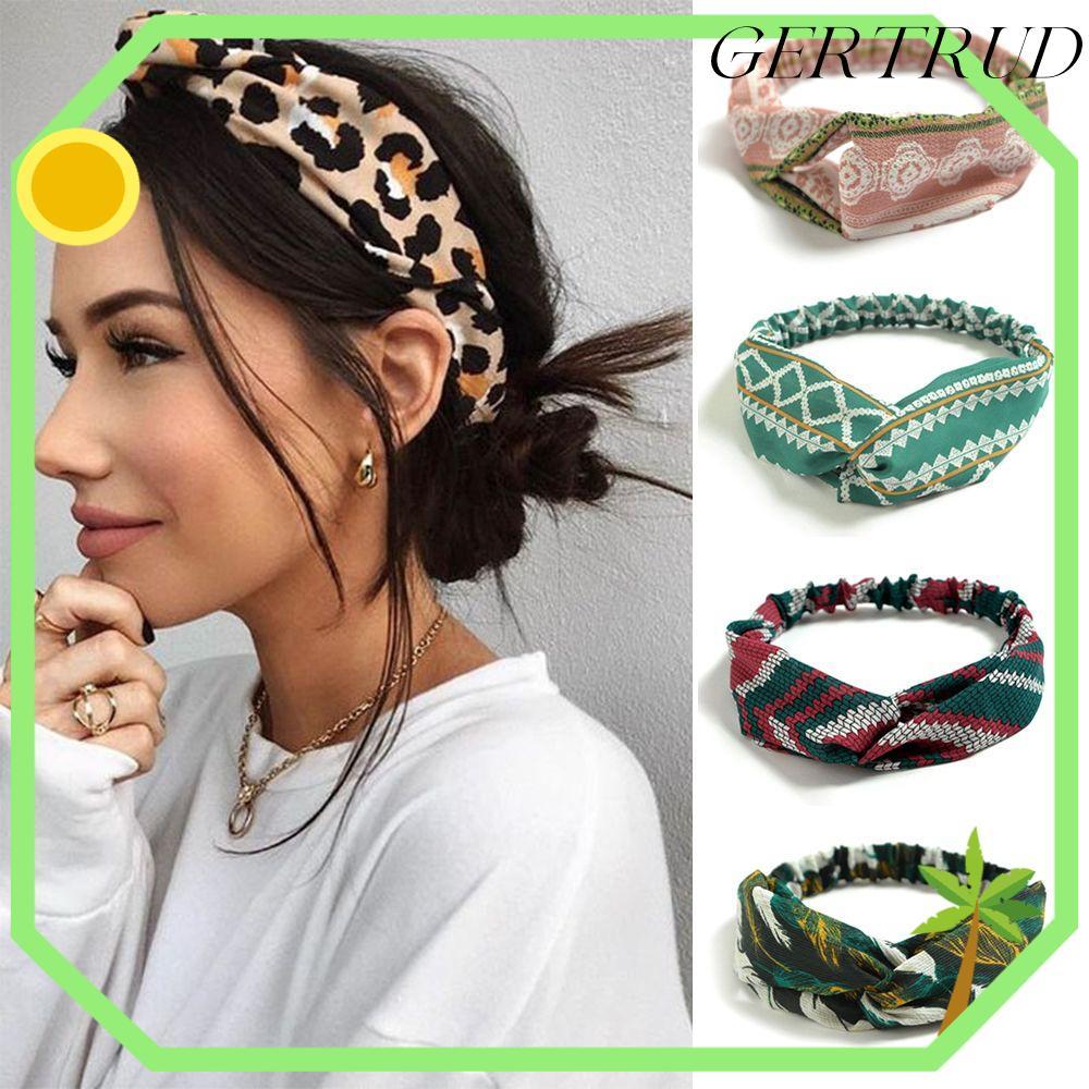 GRERTUD Bohemian Hairbands Fashion Turban Cross Knot Girls Hair Bands