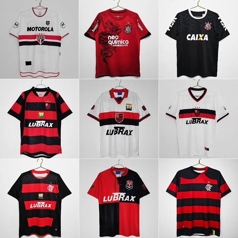 Retro Jersey Paris Flamengo เสื้อฟุตบอล Saint Paul การแข่งขันการฝึกอบรมทีมเสื้อ Marseille Santos Jer