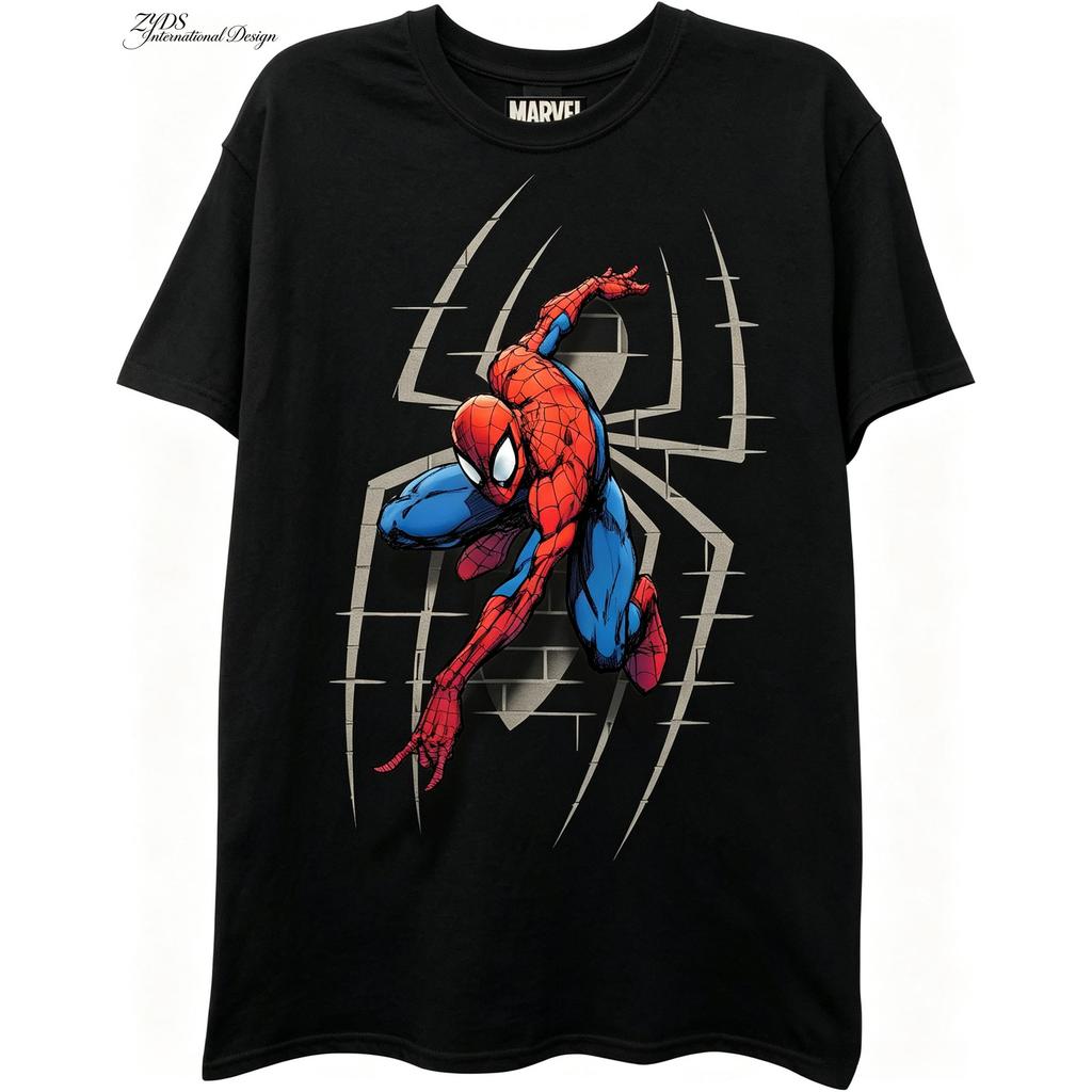 เสื้อยืดลายกราฟิก Spider-Man สำหรับผู้ชาย ZY – เสื้อยืดแขนสั้น Marvel Comics (ใส่ได้ทั้งชายและหญิง) – มีให้เลือกหลากหลาย