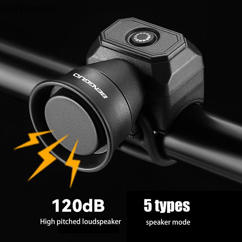 RAM USB กระดิ่งจักรยานไฟฟ้าแบบชาร์จไฟได้ แตรดังกันน้ําสําหรับจักรยานเสือภูเขา OTC