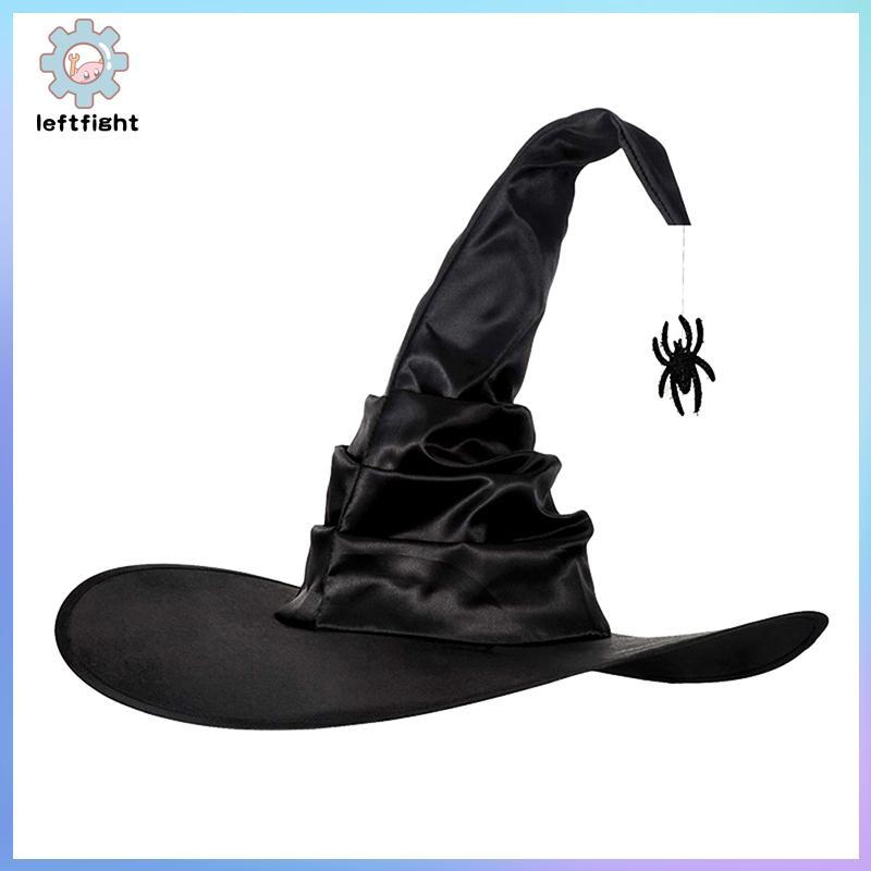 LEFT ฮาโลวีน Bla พับแม่มด Wizard หมวกเครื่องแต่งกายหมวก Devil หมวกคอสเพลย์ Props อุปกรณ์ตกแต่งสําหรั