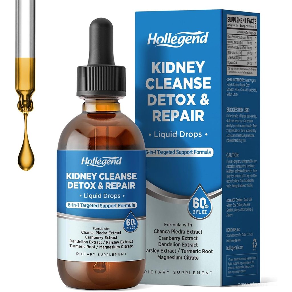 Kidney Cleanse & Repair Liquid Drops, Kidney Liver Support Supplement for Women & Men, w/Chanca Pied
