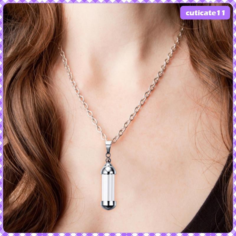 [Cuticate1] สแตนเลสหลอดสกรูขวดแก้ว Urn Vial Charms จี้สร้อยคอ