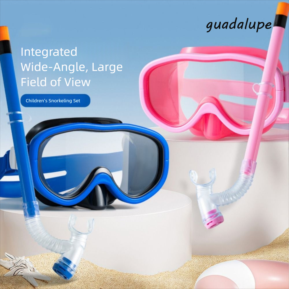 GUADALUPE เด็ก Snorkel ชุด, แว่นตา Anti-fog เด็กแว่นตาว่ายน้ํา, Dry Top Snorkel Combo ชุดป้องกันรังส
