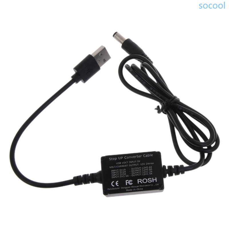 Soc * USB Boost Line DC5V ถึง 12V Step UP Converter อะแดปเตอร์สาย DC5 5x2 1 มม.สําหรับ 12V ลําโพง US
