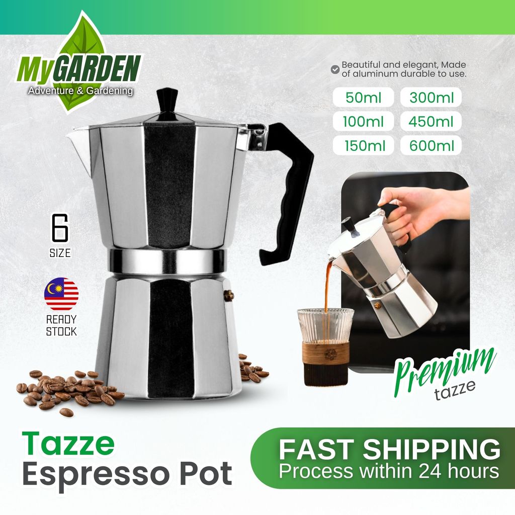 TAZZE COFFEE POT 50 - 600ML Premium Moka Pot เครื่องชงกาแฟเอสเปรสโซ Latte Mocha Pot Aluminium Mocha 
